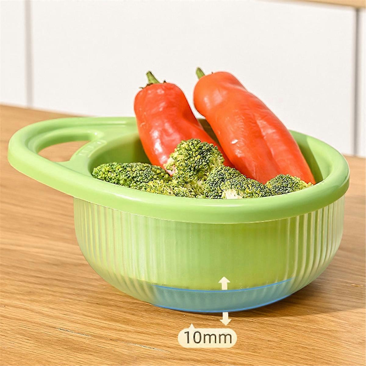 Hollow Drain Basket Kitchen Multifunctional Double-Layer Fruit and Vegetable Portable Basket Kitchen Storage A