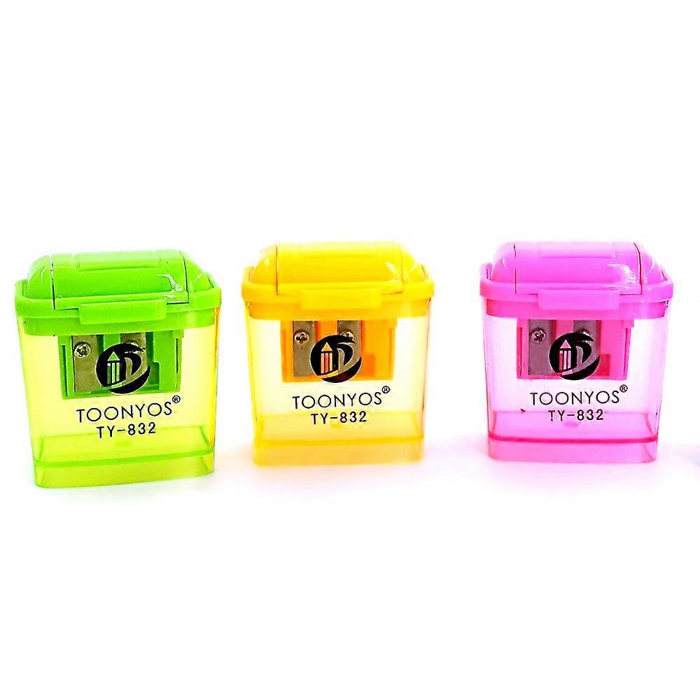 Manual pencil sharpener, compatible with colored pencils, single hole