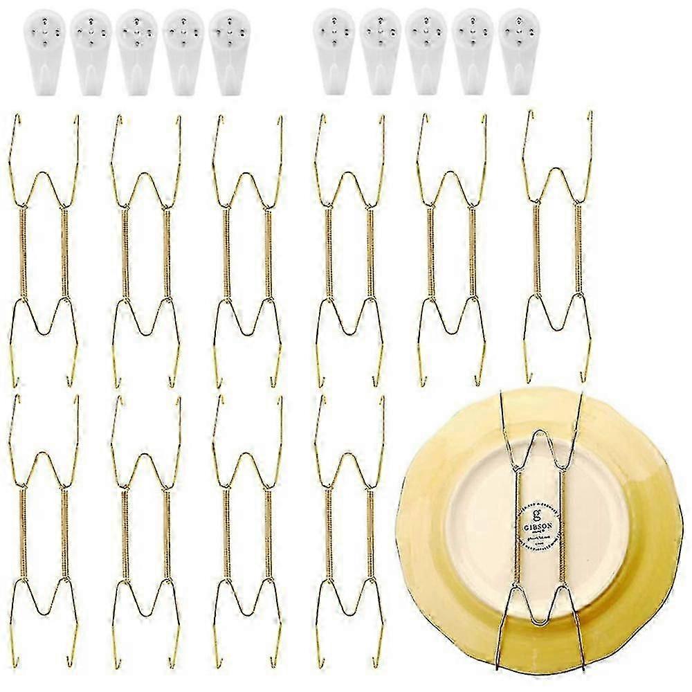 壁の装飾的なプレートのためのステンレス鋼の版のハンガーは10個のワルが付いている皿diaplayホルダーを引っ掛けます