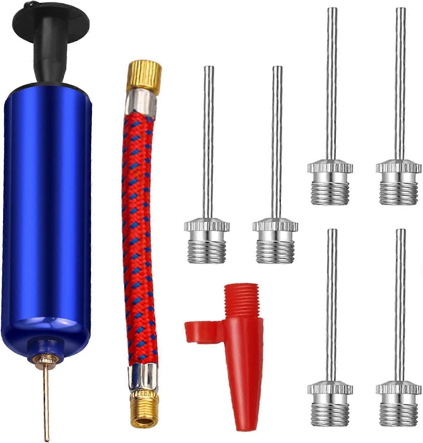 مضخة كروية مضخة هواء محمولة مضخة كرة السلة مضخة بالون مع 7 إبر ، 1 فوهات و 1 خرطوم مرن لكرة القدم الكرة الطائرة كرة الطائرة تمرين الرجبي 
