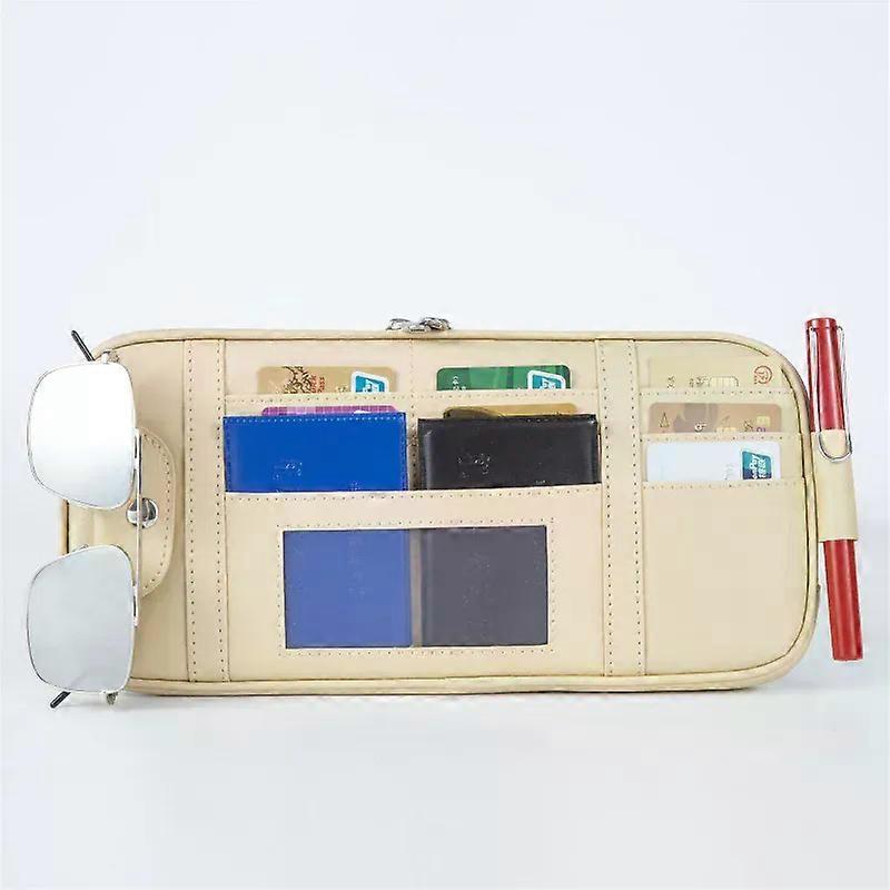 منظم حاجب السيارة، صندوق تخزين، مشبك نظارات شمسية، تخزين، ترتيب، ملحقات السيارة، حقيبة، فاتورة، قلم، حامل بطاقات، منظم أقراص CD وDVD