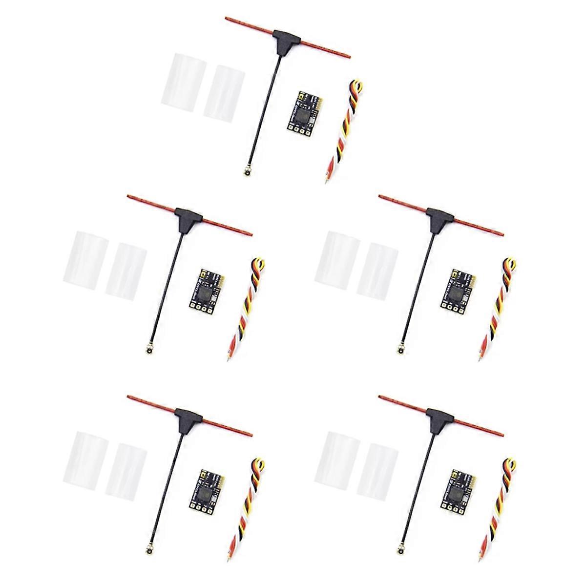 5PCS ELRS Receiver 2.4GHz NANO ExpressLRS Receiver CRSF with T-Type Antenna for RC FPV Traversing D