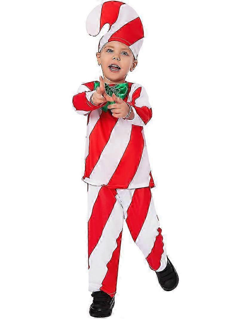 Kerstmis Children's Candy Cane Cosplay Stage Performance Kostuum