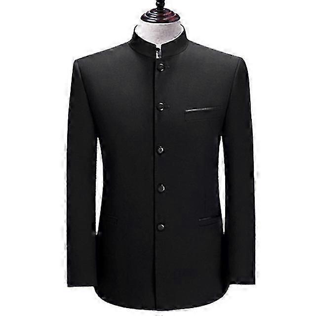 Blazer à col montant style chinois pour homme, coupe cintrée, style décontracté, idéal pour un mariage, 4XL