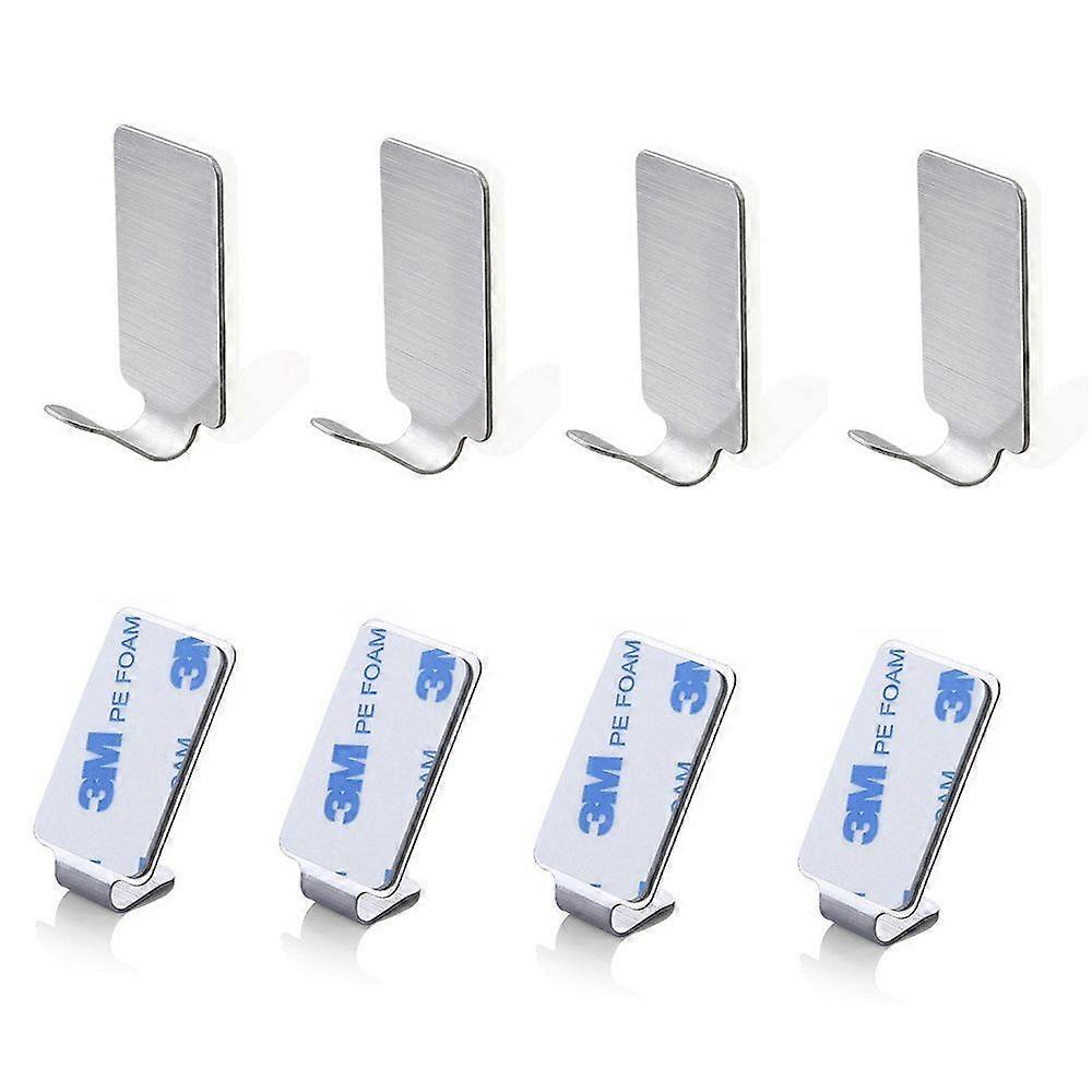 Self Adhesive Hooks 8 Piece Stainless Steel Hooks