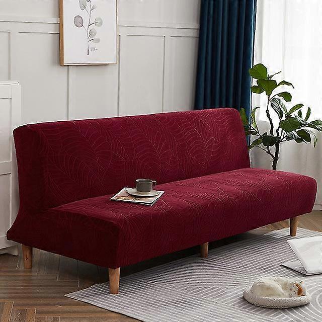 Striped Jacquard Sofa Bed Cover Without Armrests Water -Skiing Fabric Solid Color Sofa Slipcover Living Room Stretch Settee Case