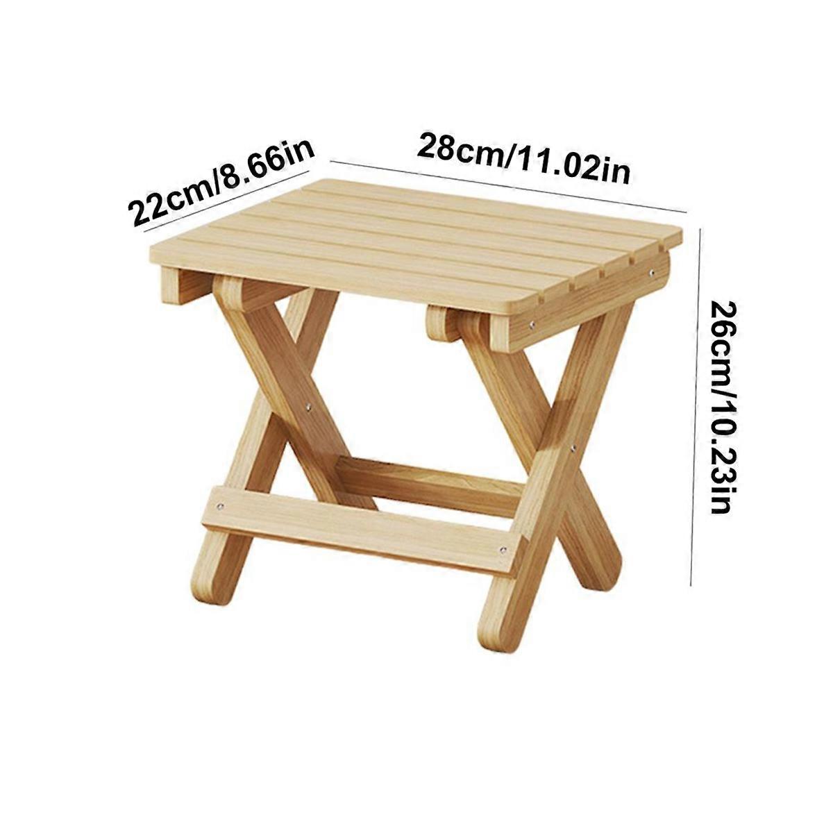 Small Folding Stool Portable Wooden Stool Chair 28x26x22cm