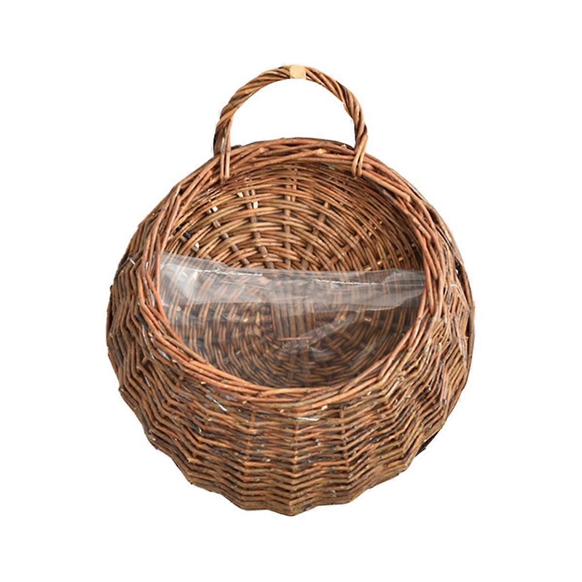 Handgemachte Blume Pflanzgefäß Wandbehang Weidengeflecht Rattam Korb Garten C