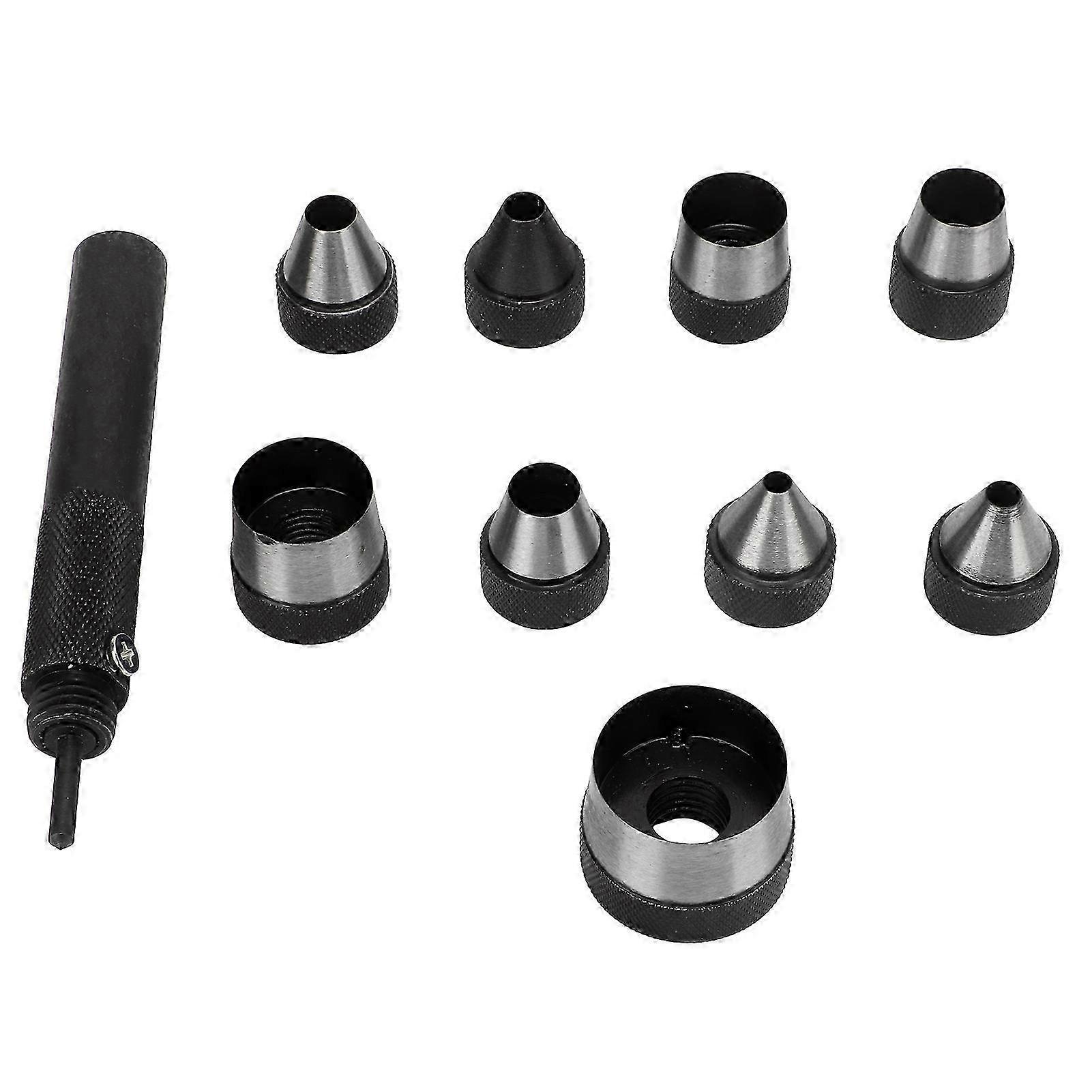 9 Sizes Hollow Punch Set Silent Labor Saving Lightweight Portable Reusable Stainless Steel Hollow Punch Tool Leather Kit