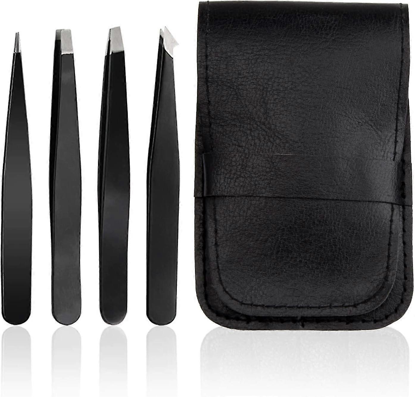 ملاقط الحواجب المهنية ، مجموعة ملاقط 4 قطع للرجال والنساء ، للعناية بشعر الوجه ونتف الحواجب والشعر النامي