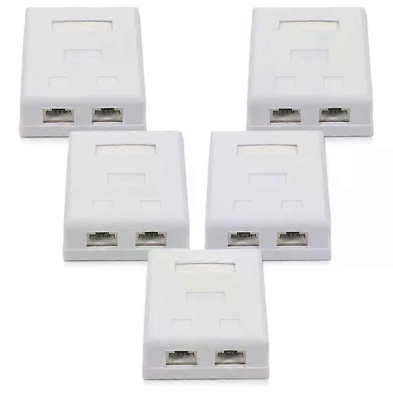 RJ45 Network Socket - Shielded Surface Mounted Double Wall Socket With CAT6A Ethernet LAN Cable Port For Network Cable