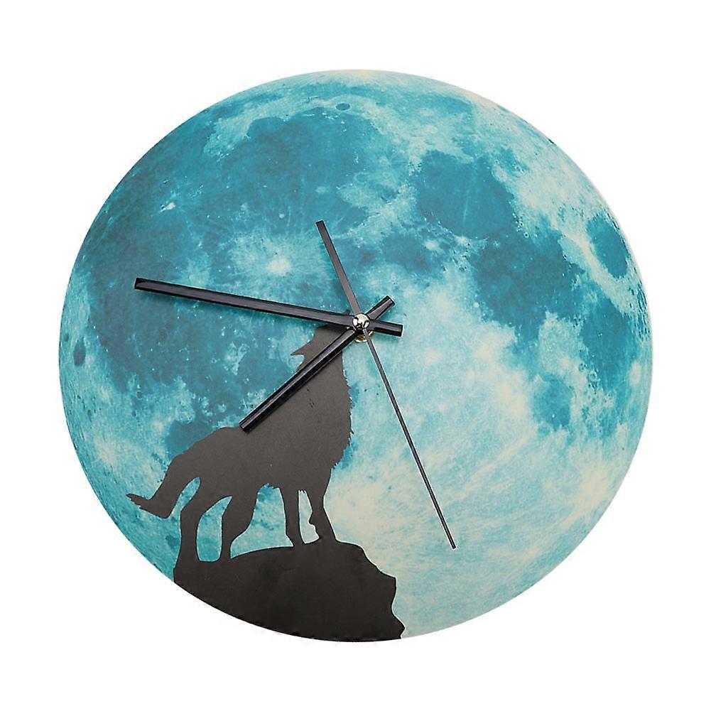 Moonlit Serenity, Modern Decor Battery Operated Decorative Wall Clock, Multifunctional Silent Non-Ticking For Quiet Environment, Easy To Read In