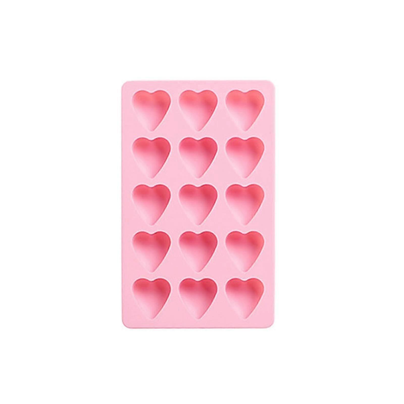 Two Pieces Of Heart Ice Cube Tray,silicone Ice Cube Molds,use For Kitchen,chocolate,candy,pink