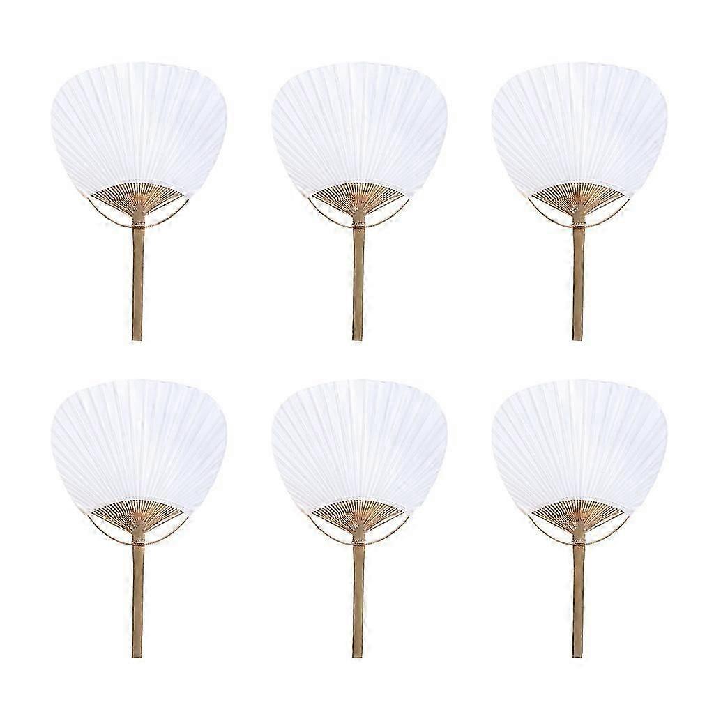 6x Blank Fan Painting Calligraphy Japanese Style Handheld Summer Wedding Fan