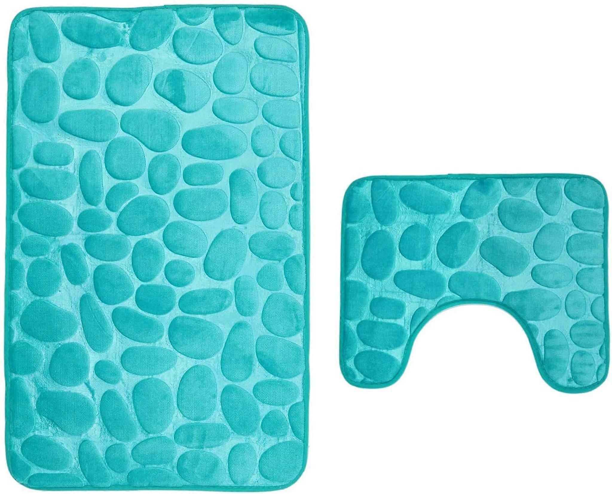 Almi Kylpyhuoneen matot 2-osainen liukumaton pestävä kylpyhuonemattosetti, kylpymatto ja wc-matto Lahja