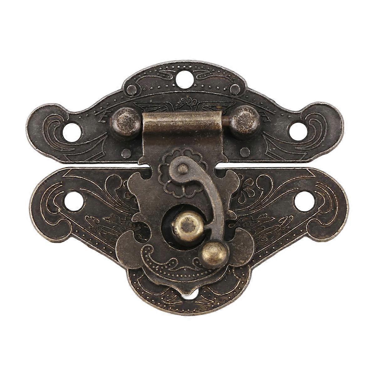 Antique Retro Vintage Decorative Latch Wooden Jewelry Box Hasp Pad Chest Lock Size:Medium