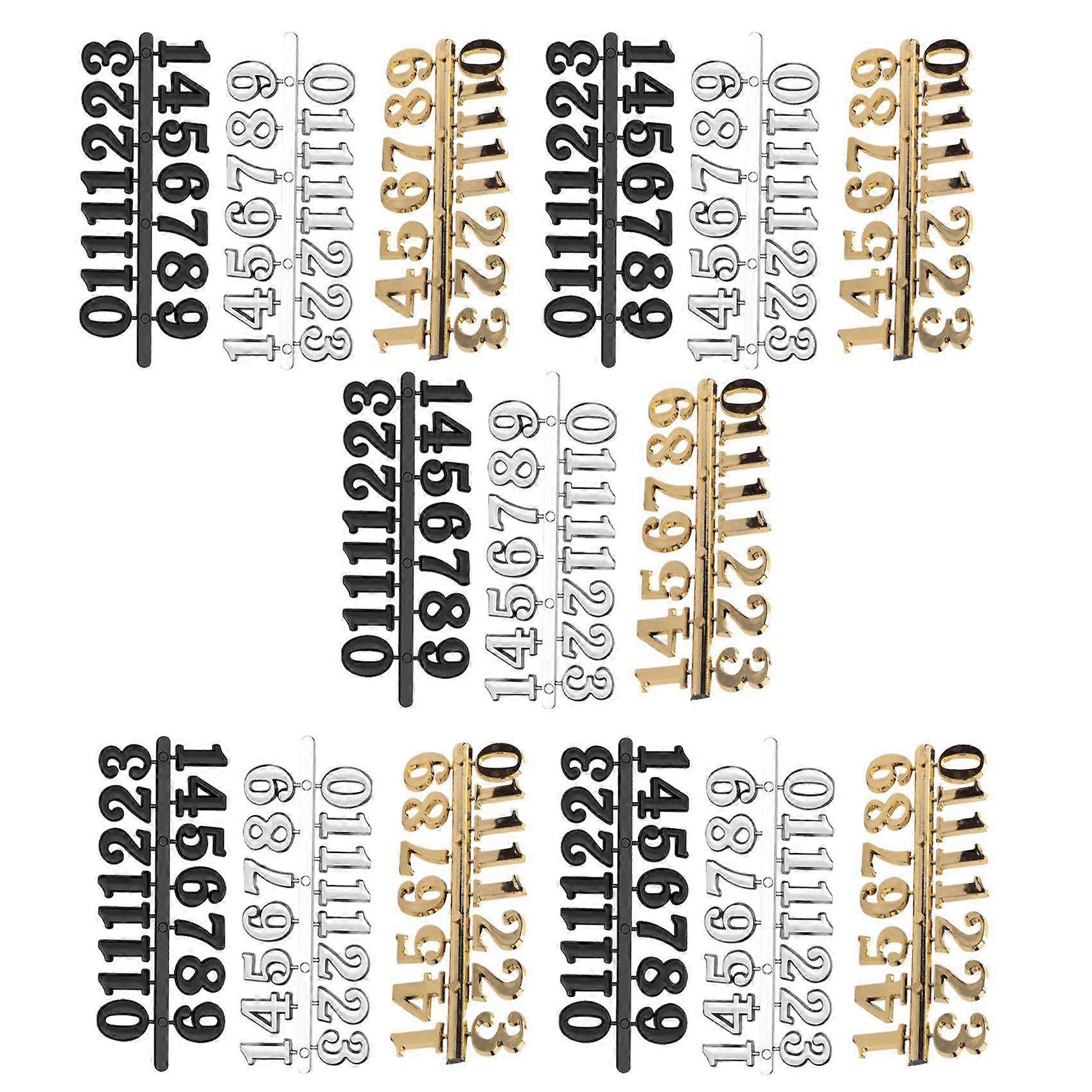 15Pcs DIY Clock Numerals Kit Wall Clock Arabic Number for Home Decor