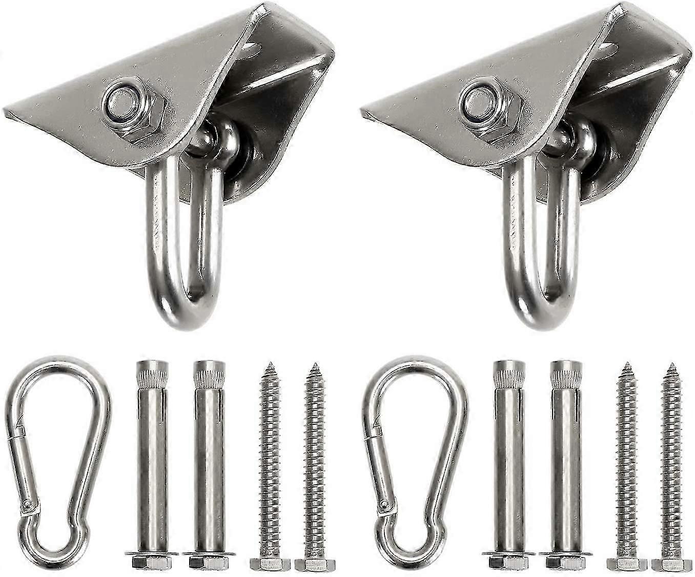 Set di 2 ganci per altalena per impieghi gravosi 750 kg, ganci per amaca girevole in acciaio inossidabile 180 per set in legno in cemento parco giochi