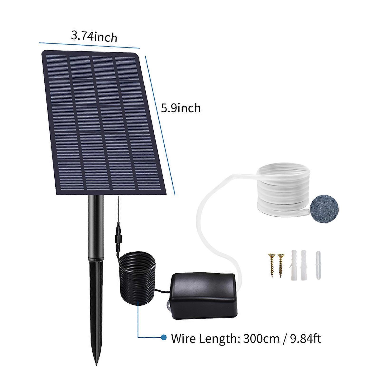 Pompe à oxygène à énergie solaire Aérateur à entraînement direct 2,5 W à économie d’énergie avec câble de 300 cm Amplificateur d’étang à poissons extérieur pour la circulation de l’eau