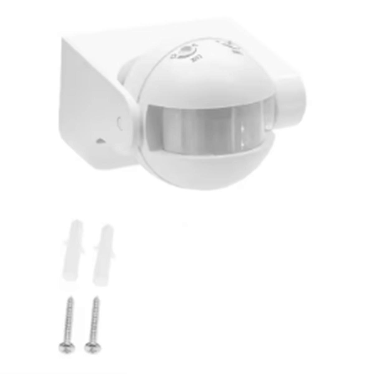 AC 110V-240V PIR Infrared Motion Sensor Switch 180 Degree Motion Detection Delay Time Adjustable Waterproof White