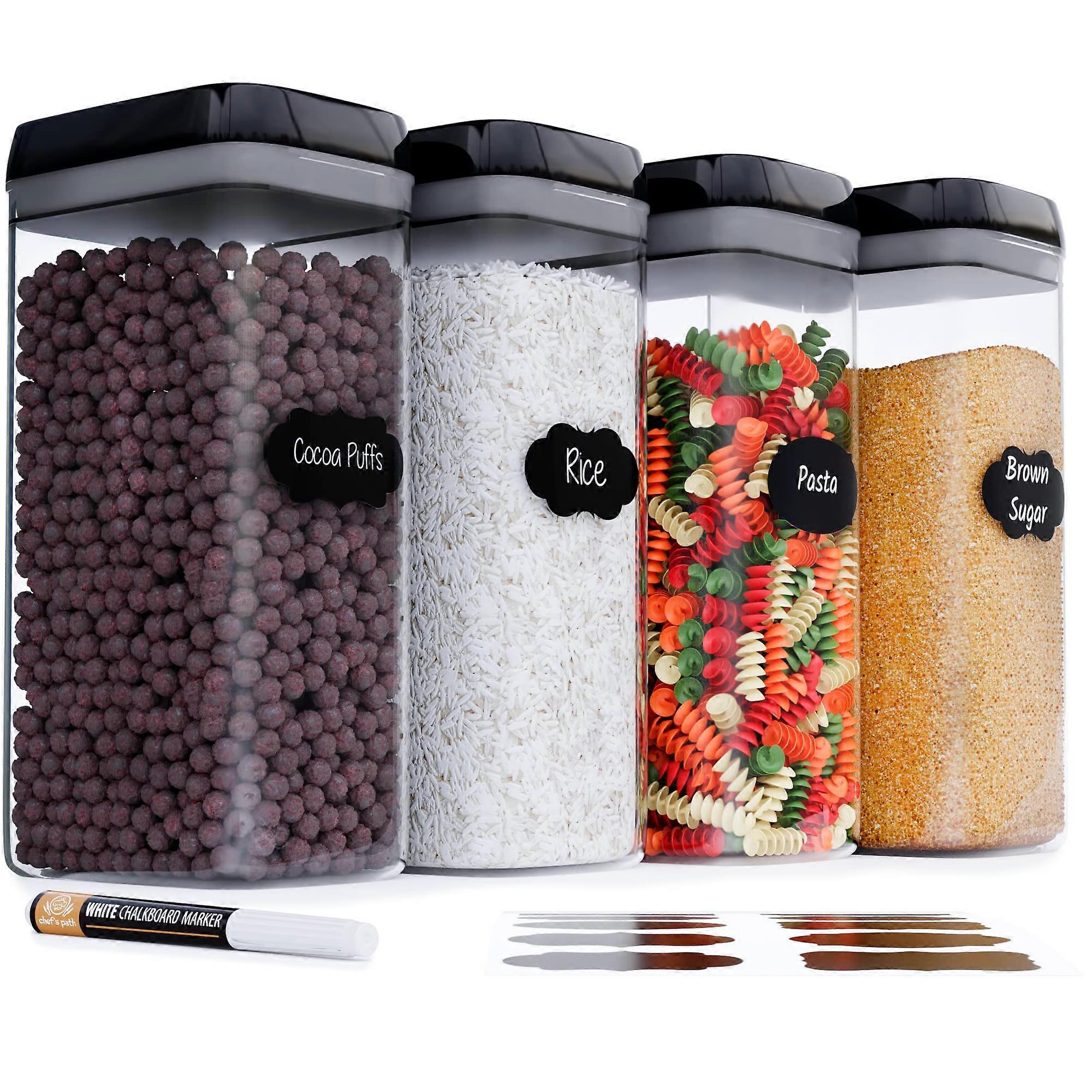 Airtight Storage Boxes Set of 4 for Kitchen – 3.2L Containers for Flour, Cereal, Pasta, Food Storage
