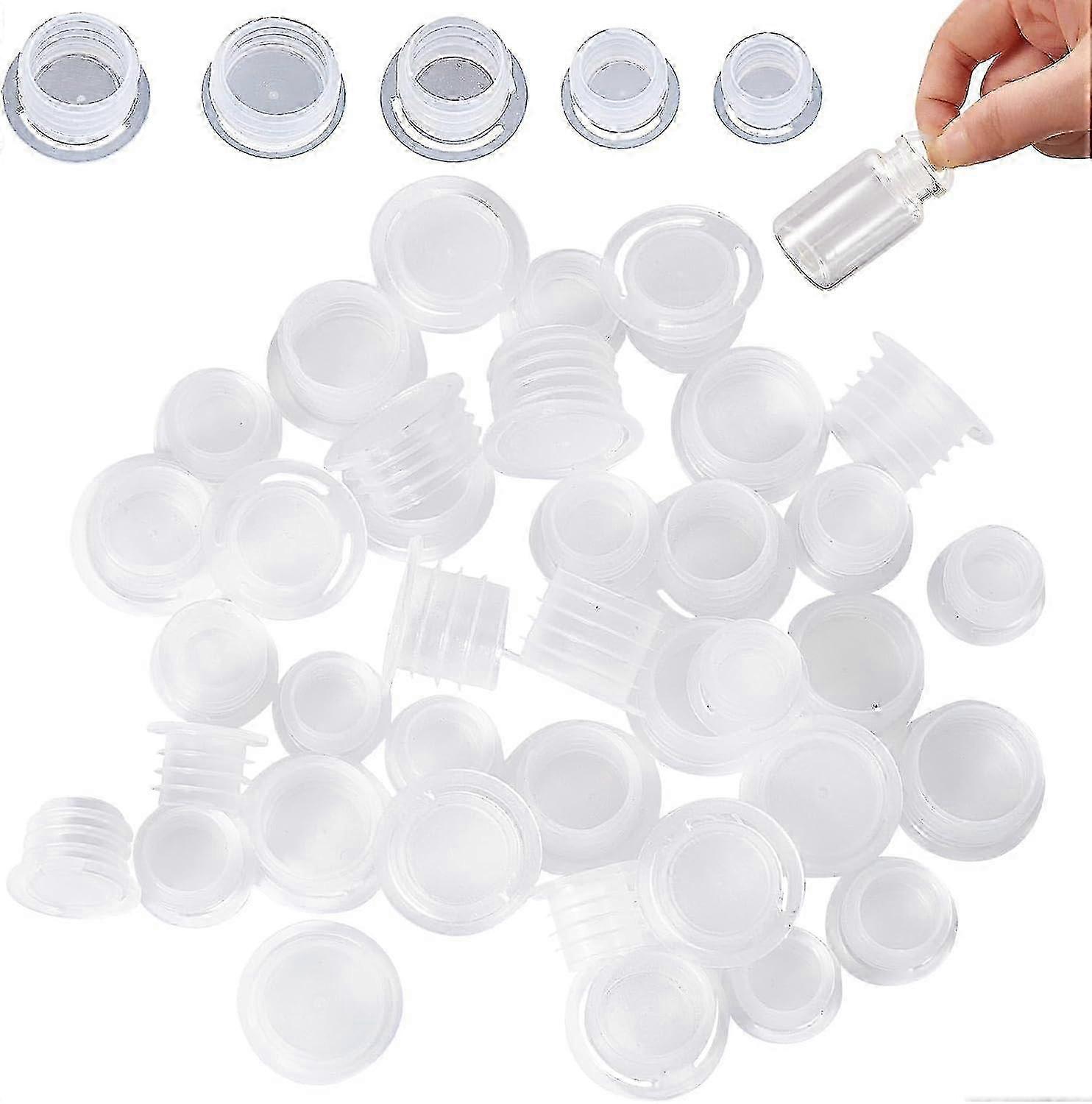 50PCS πώματα δονητών σιλικόνης αλατιού και πιπεριού με πλαστική πλαστική αντικατάσταση βουλωμάτων αναδευτήρων αλατιού Clear Stopper στρογγυλής μπανιέρας τρυπών άκρων SZRH A-F