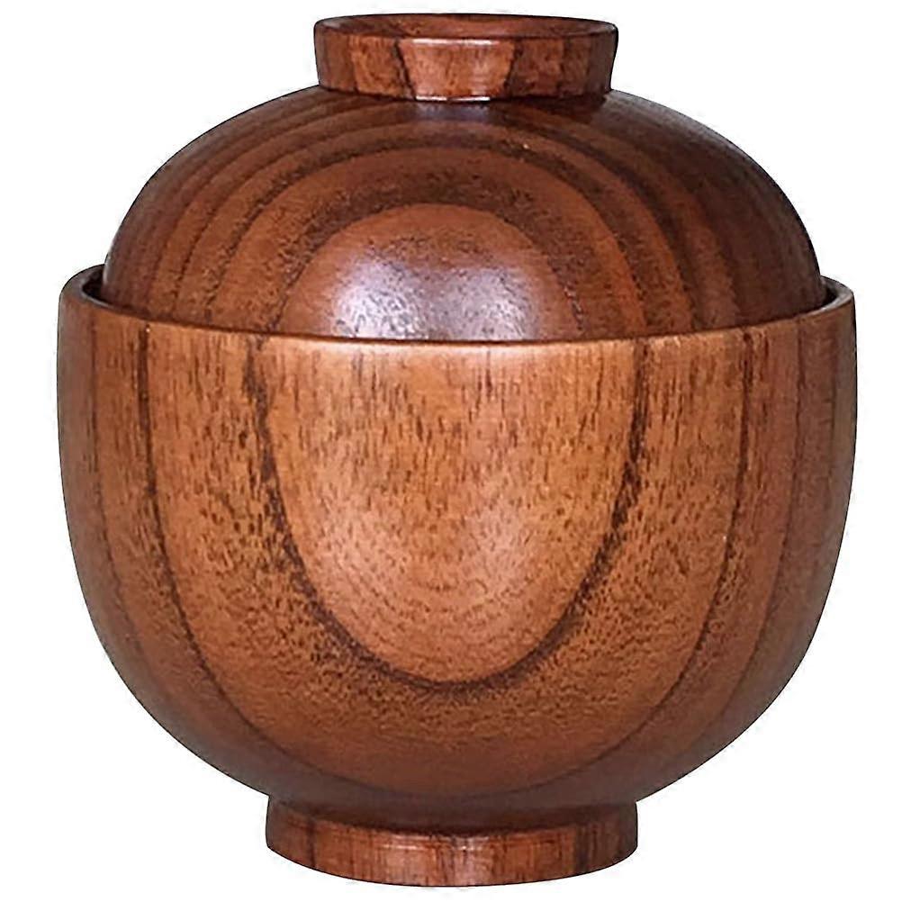 Wooden Single Salad Bowl for Soup Serving Bowls 3.54" Diameter x 3.93" Height