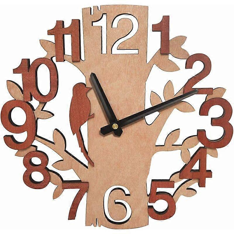 Silent Tree Shaped Wall Clock - Modern Home Decor