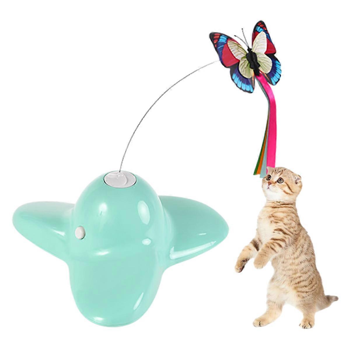 Furry cat toy, interactive cat toy Butterfly Fun motion electric flutter rotating kitten toy, cat teaser change