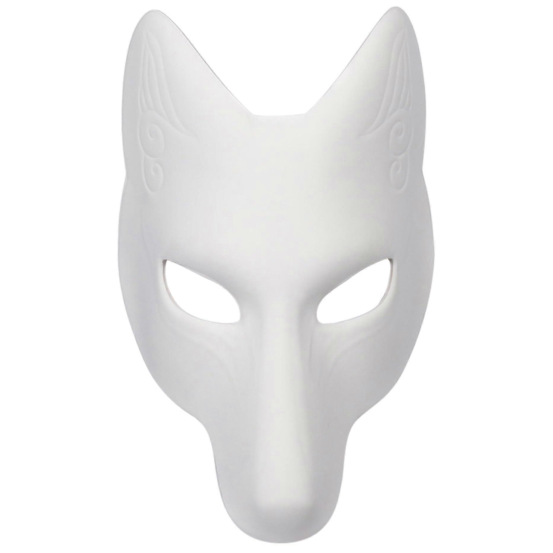 Leather Fox Mask DIY Blank Halloween Mask Masquerade Ball Costume Accessory