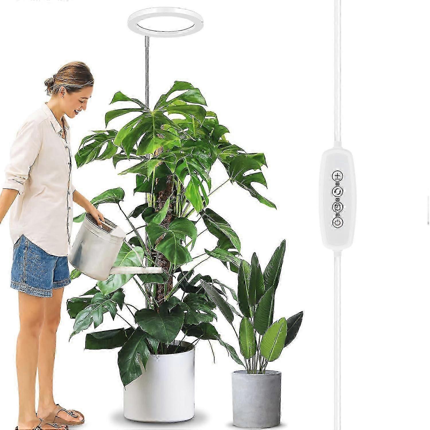 10" Grow Light for Indoor Plants, Plant Lamp with160 LEDs, 4H8H12H Timer, 10 Dimmable Levels, 3 Spectrum Modes, Height Adjustable 61", Ideal for Gro