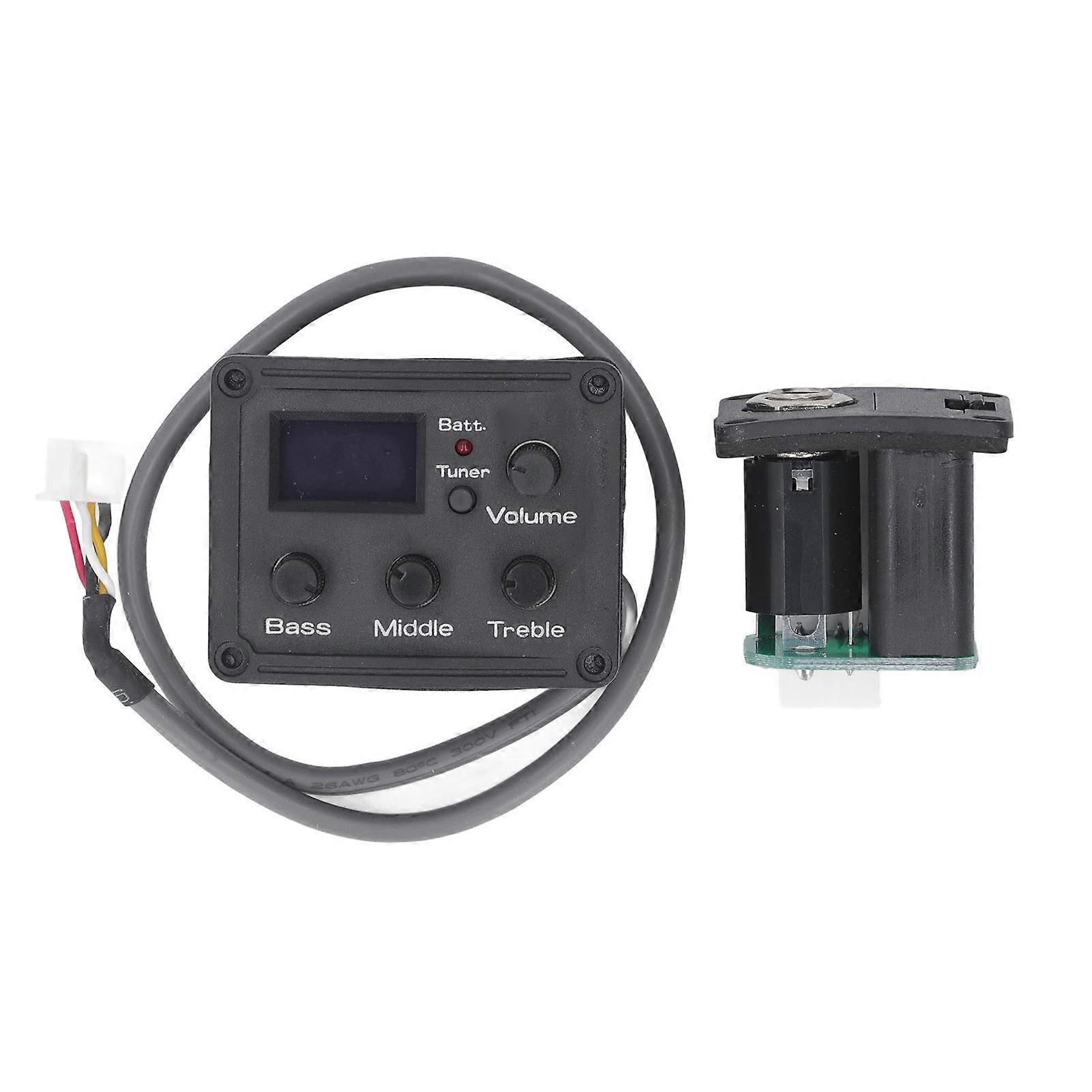 Ukulele Preamp Amplifier Equalizer LCD Screen 3 Band Ukelele Pickup Preamp Equalizer
