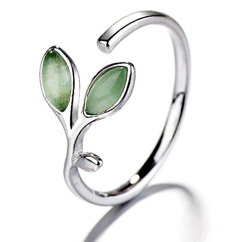 Simple Green Leaf Fashion Ring