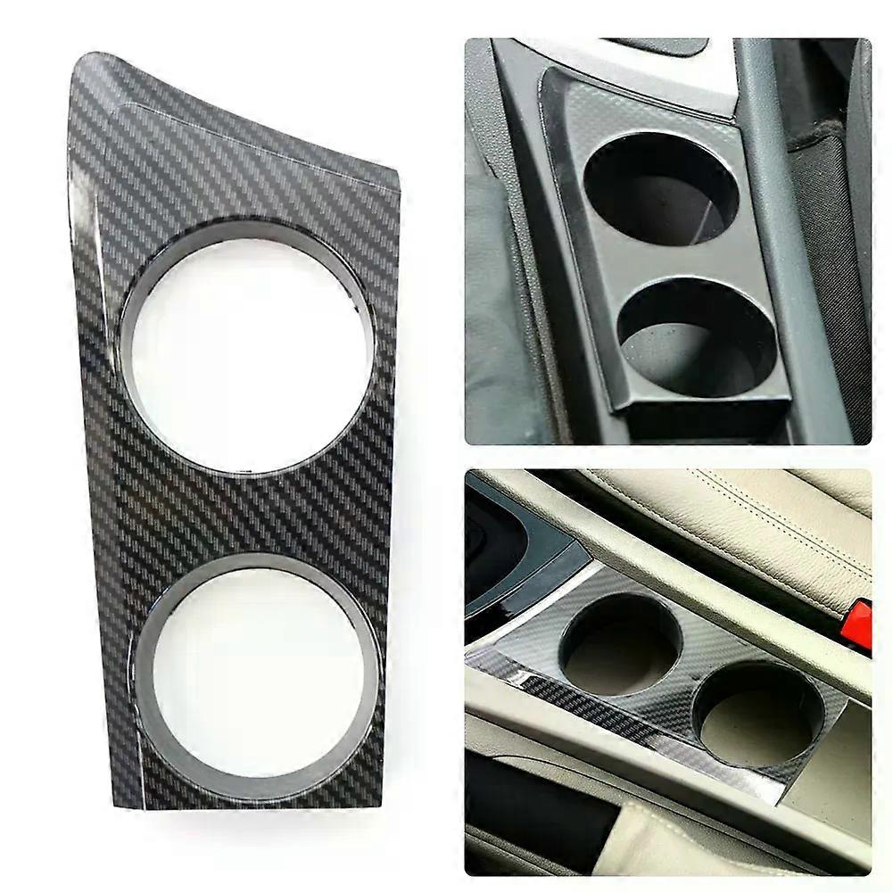 Console Cup Holder Panel Decoration Cover Trim Stickers compatible for B-M-W E81 E82 E87 E88 1 Series 2004-2011 Left Hand Drive
