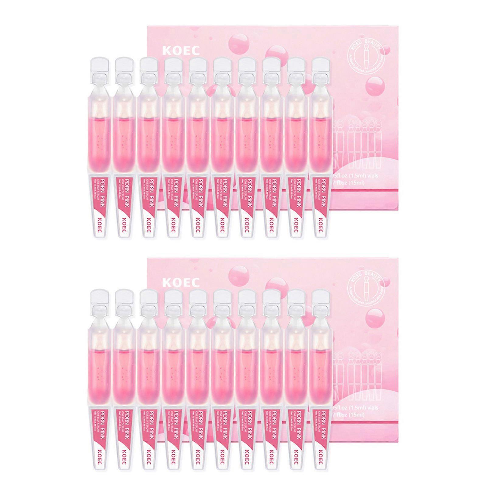10pcs Pink Peptide Ampoules Serum PDRN Pink One Day Serum, Anti-Aging Barrier Repair Brightening Essence for All Skin Types