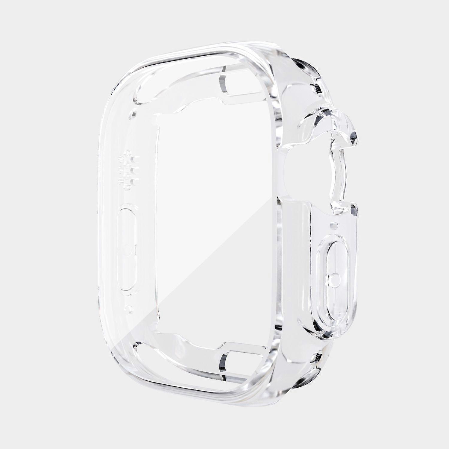 2 PCS Case Design for Apple Watch Series 7/8 45mm Electroplate Slim Shockproof Anti-Scratch Bumper TPU Shell with Screen Protector