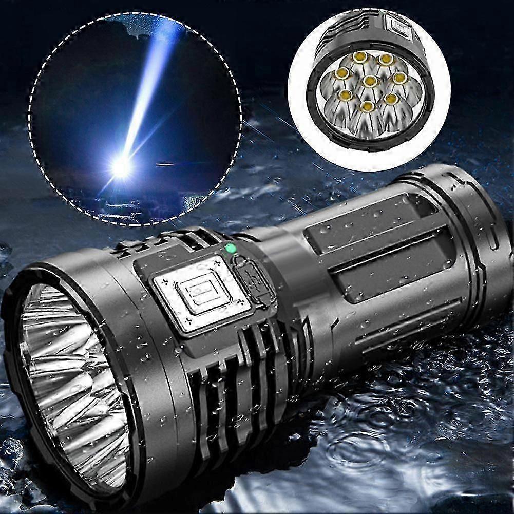 Super Bright Torch 8LED Flashlight USB Rechargeable Tactical Light