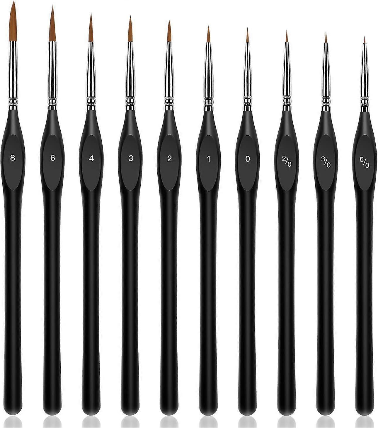 10Pcs Micro Paint Brushes Set with Triangular Handles - For Acrylic, Watercolor, Crafts, Models