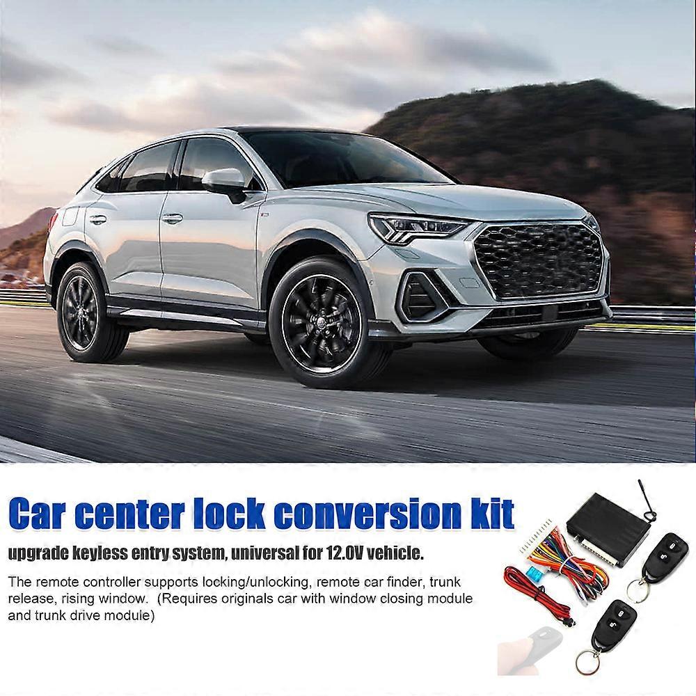 Car Keyless Entry System Universal Auto Central Door Lock Kit 12V with Control Box & LED Indicator & 2 Remote Controllers