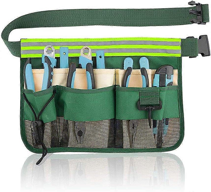 Gardener Tool Belt Portable Garden Tool Belt Multi Compartment Kit for Tools Electrician Craftsman Green