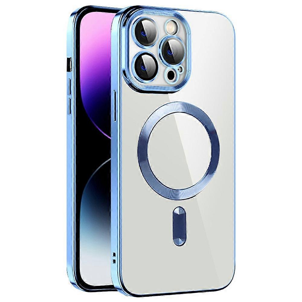 For iPhone 15 Pro Max Case Compatible with MagSafe TPU + PC Clear Back Cover - Blue