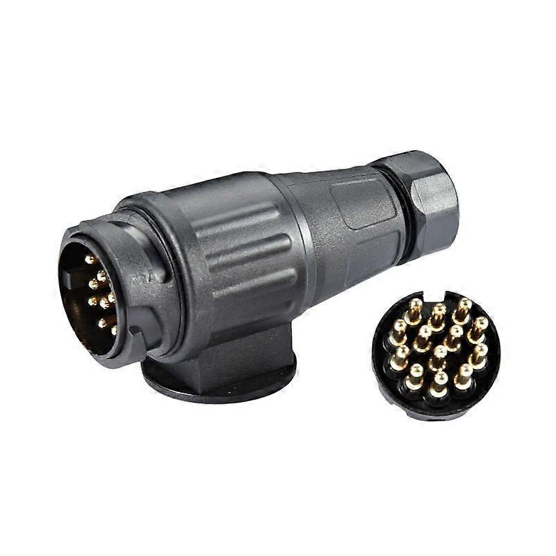 13 Pin Trailer Plug, 12V Waterproof 13 Pin Male Trailer Socket Connector, for Caravan RV Car Boat