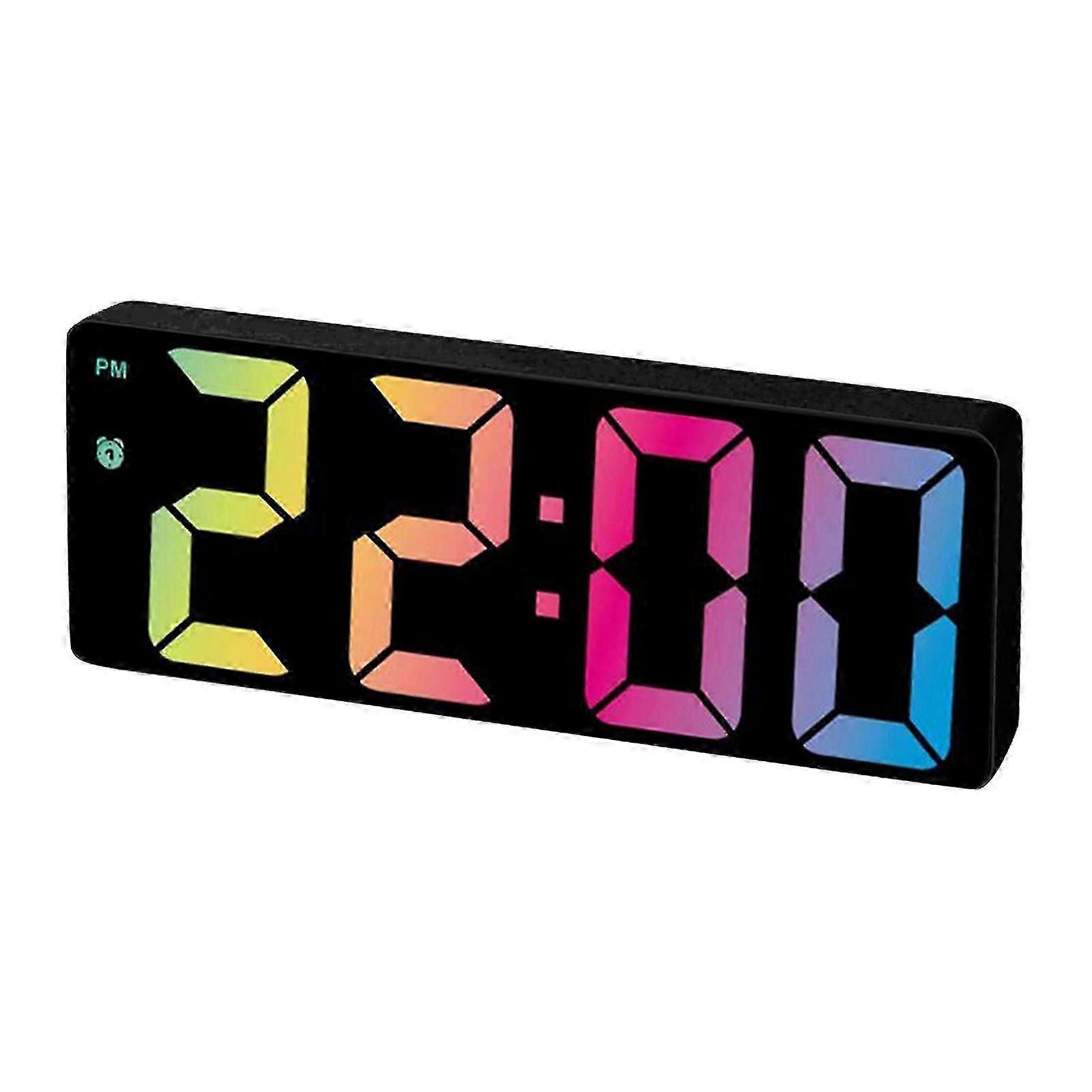 LED Display Voice Control Digital Alarm Clock Living Room Adjustable Brightness