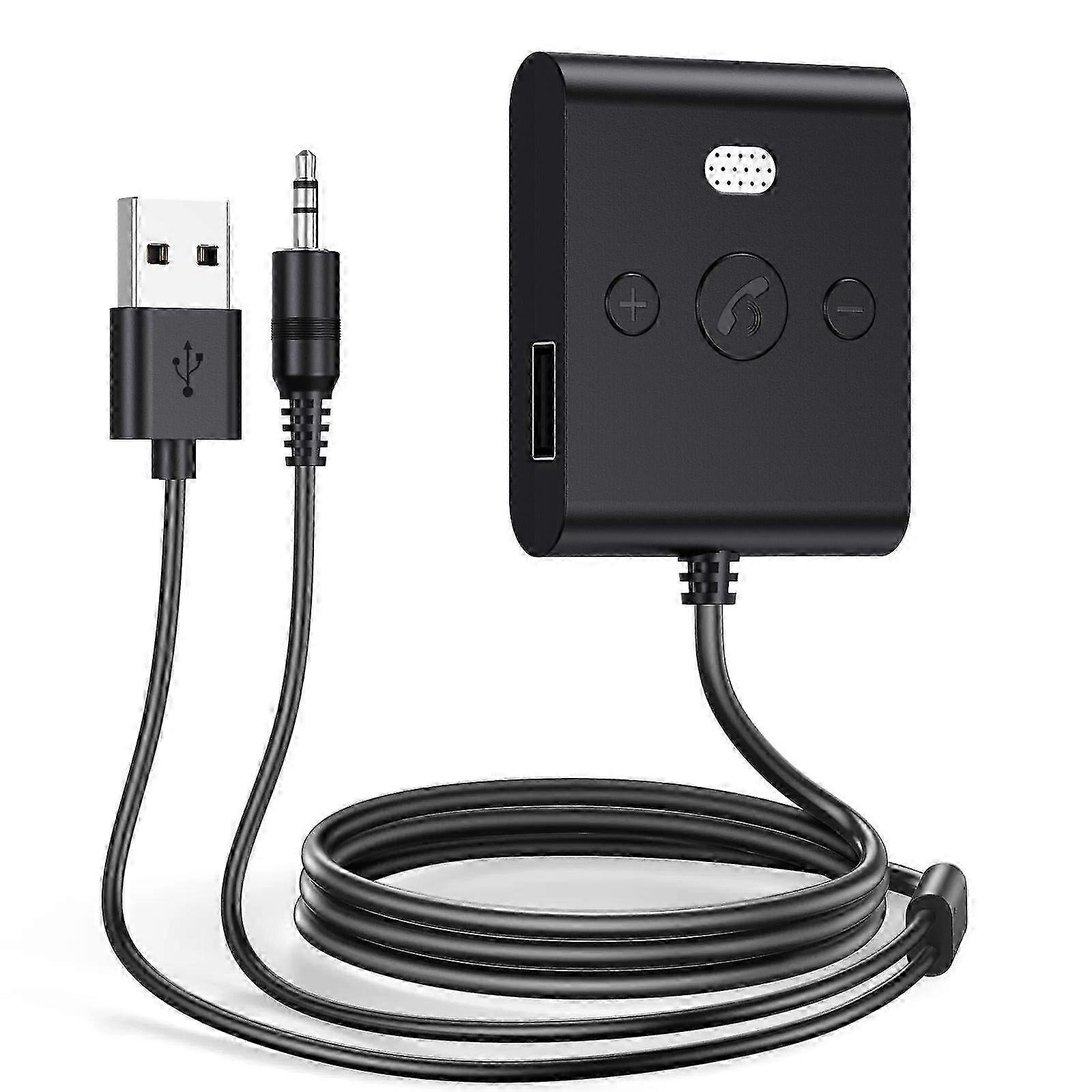 Car Bluetooth 5.4 Audio Adapter 3.5mm AUX USB Bluetooth Receiver Wireless Music Audio Dongle Car Kit Stereo for TV Speaker Earphone Support TF Card SZ