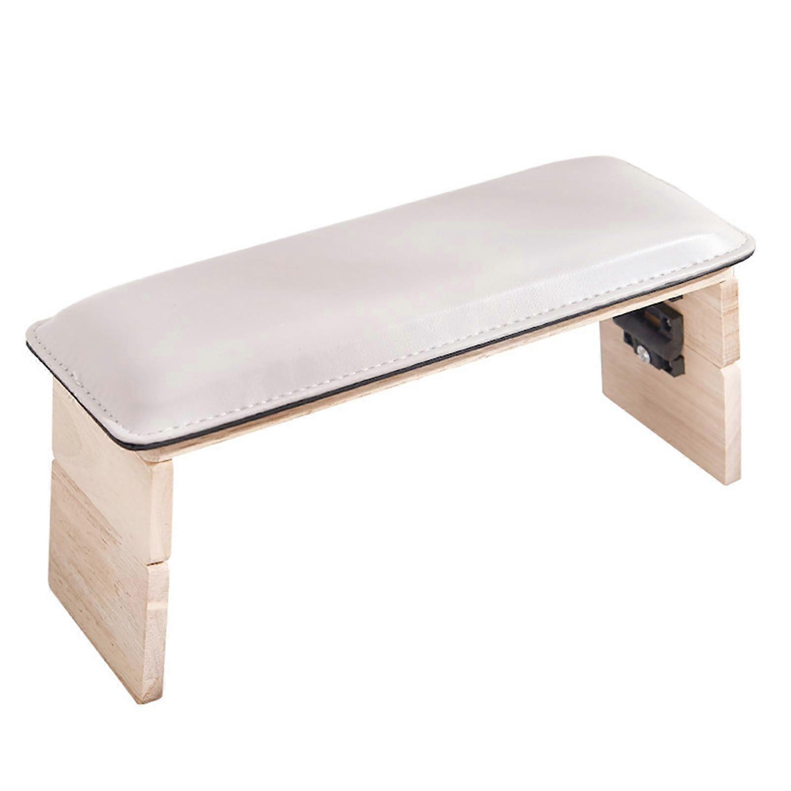 Folded Sponge Manicure Hand Rest Pillow With Wooden Stand Gray 1 Piece Nail Table Armrest Cushion