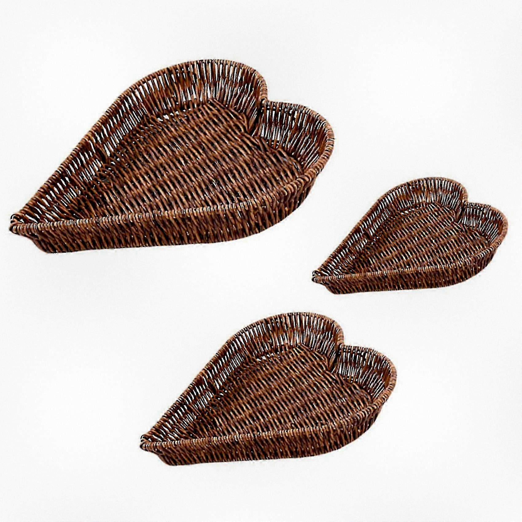 Vintage Wicker Food Serving Baskets - Set of 3 Ideal for Home Kitchen and Dining Use