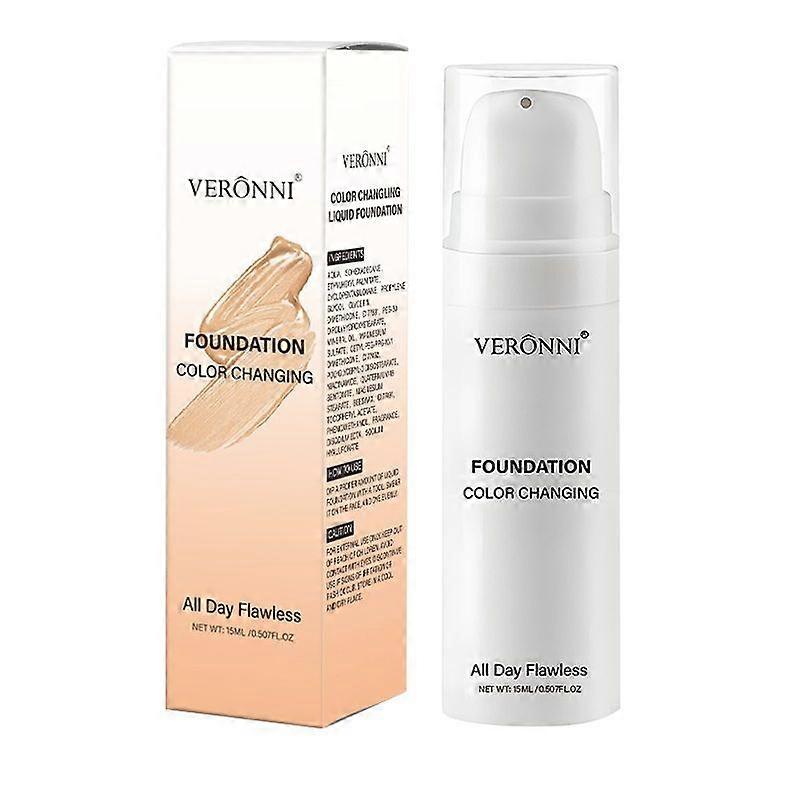 Flawless Color Changing Foundation, Moisturizing Foundation, Long Lasting Waterproof Poreless Liquid Foundation for Face Makeup