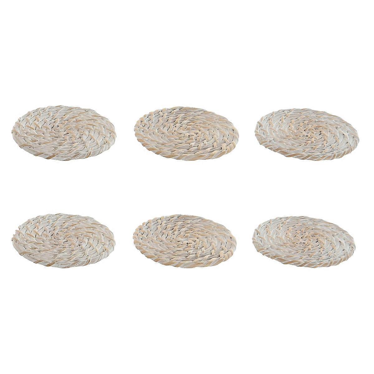 Coasters Home ESPRIT White Natural Bamboo Rattan 12 x 12 x 6 cm