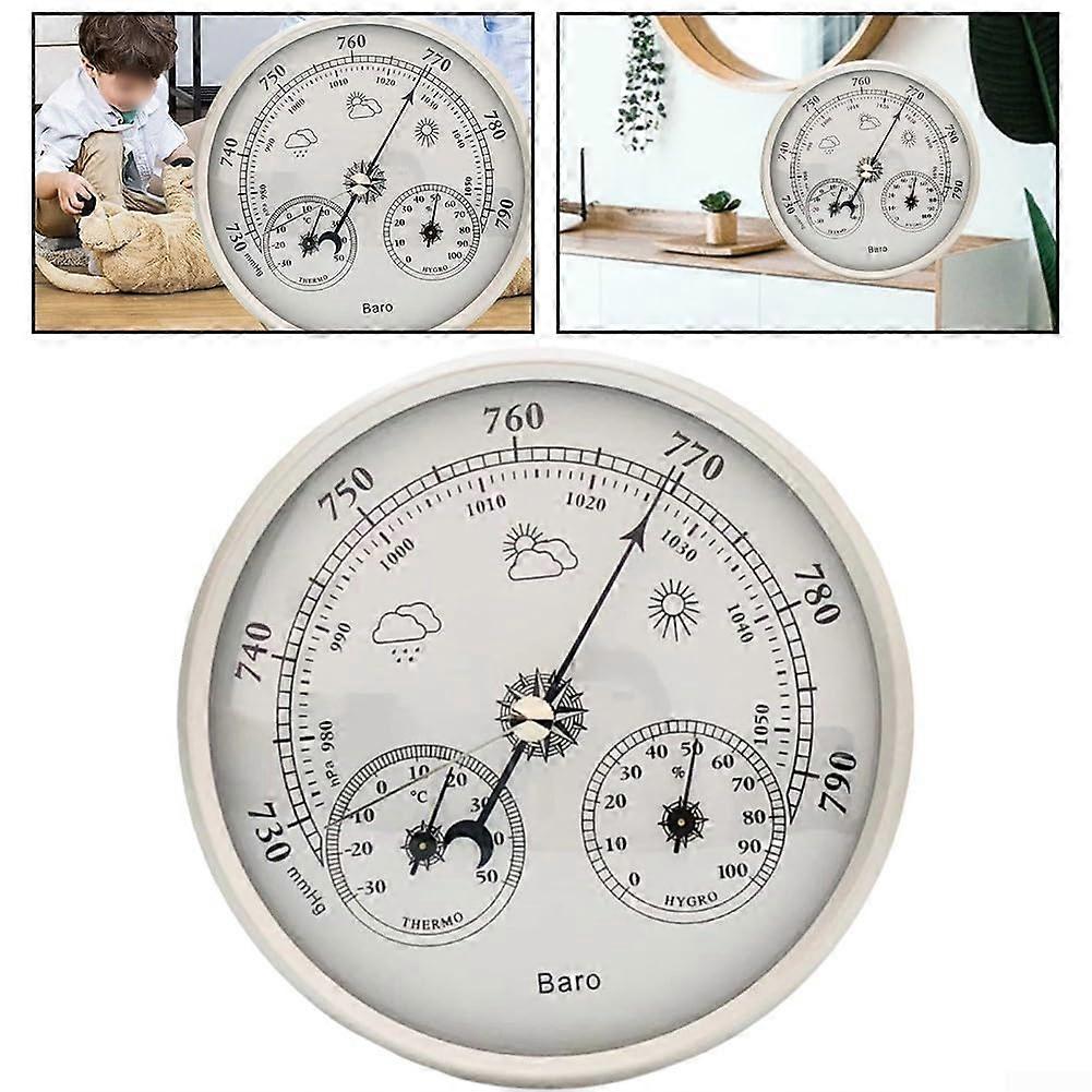 thumbnail image 2 of Home Weather Instrument 3-in-1 Mechanical Weather Station - Analog Thermometer, Hygrometer & Barometer In One Unit Analog Weather Monitor 2 of 13