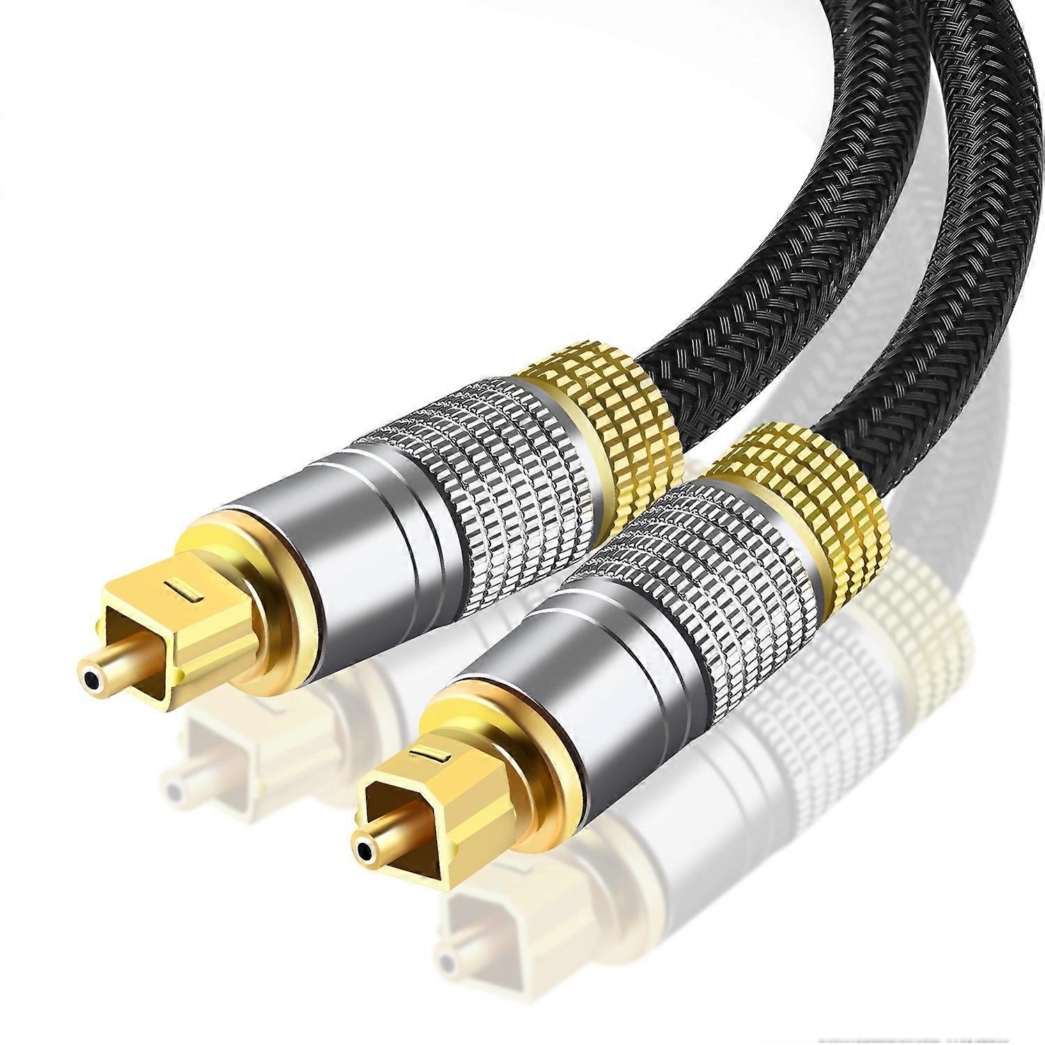 2m Speaker Amplifier Fiber Digital Optical Audio SPDIF Cable Gold-Plated Connector Toslink Nylon Bra